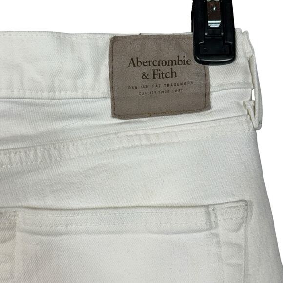 Abercrombie & Fitch SZ W33 L32 Skinny Jeans Iconic Stretch Hi-Rise Zip-Fly White - Picture 8 of 13